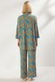 Women's Top and Bottom Shawl Pattern Knitted Kimono Wide Leg Pants Set Summer Casual Comfortable Design - 6