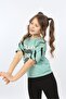 Girl's Printed Crew Neck Short Sleeve T-Shirt - 4