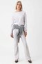 Women's Bottom Top Regular Fit Boat Neck Long Sleeve Knitted Top Flared Relaxed Fit Bottom Set - 4
