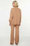 Women's Bottom Top Solid Color Crew Neck Off-Shoulder Long Sleeve Oversized Knitwear Sweater Wide Leg Pants - 6