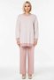 Women's Bottom Top Geometric Pattern Long Sleeve Crew Neck Knitwear Sweater Wide Leg Pants Set - 5