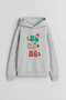 2026 New Year Santa Claus Christmas Printed Gray Hooded Sweatshirt