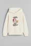 Bira Beer New Year Santa Claus Christmas Printed Ecru Hooded Sweatshirt