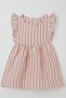 Girl's Dress with Button Detail on the Back and Ruffled Sleeves, Ages 3-8, Ecru - 5