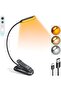 Lightweight Rechargeable 10 LED Amber Book Light for Reading in Bed