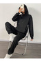 Hooded Bottom Top Set Tracksuit Three Thread Oversize Fit Unisex - 3