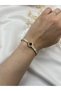 Detailed Gold Color Women's Bracelet – Stylish Metal Bracelet with Elegant Round Figures - 4