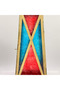 Moroccan Metal Lantern - Ramadan Lantern Decor, Arabic Lanterns for Indoor & Outdoor Use, Garden & Floor, Gold & Rose Gold Lanterns1 pc (Big X Red Blue) - 8
