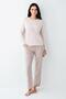 Women's Long-Sleeved Pajama Set, 50% Cotton 50% Modal - 2