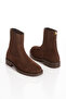 Women's Genuine Leather Zippered Daily Boots 5121 Brown - 4