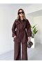 Pocket Detailed Tie-Up Pants Jacket Set New Season