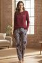 Premium 100% Cotton Women's Long Sleeve Pajama Set Burgundy