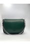 Dark Green Women's Genuine Leather Crossbody Bag, Shoulder Bag, Detachable Strap, Chain Bag - 3