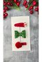 New Year Figured 3 Different Model Buckle Set (Glitter Bow Plush Snap and Pompom Buckle 5 cm) - 2