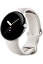 Pixel Watch LTE, Polished Silver Stainless Steel Case, Active Band in Chalk, LTE, 41mm