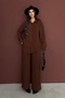 Oversize Comfortable Fit, Long Sleeve Shirt, Wide-Lettered Loose-Fit Pants Aerobin Set - 4