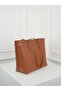 Megi Women's Large Size Tote Wide Volume Model Hand and Shoulder Bag Brown
