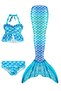 3 PCS The Little Mermaid Tails Costume Set for Girls - Light Blue - 4