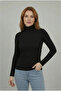Women's 2-Piece Stretch Fabric Flexible Half Fisherman Long Sleeve Black - Cream Badi - 4