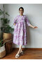 Premium pure cotton white & purple colour dress with bagru prints for women