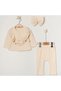 Cotton Bow Lace Detailed 3-Piece Baby Girl Set - 3