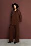 Oversize Comfortable Fit, Long Sleeve Shirt, Wide-Lettered Loose-Fit Pants Aerobin Set - 3