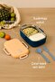 Steel Lunch Box 2 Compartments, with Fork Spoon, Air Lock, Microwaveable, Bpa Free - 4