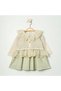 Lace Detailed Baby Girl Green Jacket Dress Set - 4