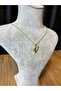 Letter V Lacquer Coated Gold Non-Tarnish Chain Necklace - 3