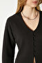 Women's Osea Premium Fitted Black Stylish Button Detail Peplum Blouse - 4