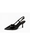 Women’s Glossy Slingback Pointed Toe Heels – 8 cm Mid Heel Elegant Party & Office Shoes - 6