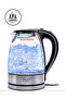 Glass Electric Kettle 1.7L, 2200W | BPA-Free, Blue LED Light - 2