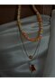 3-Piece Fimo Necklace Set – White Thread Women's Necklace with Evil Eye Beads, String Tassels, and Pearl Details - 4