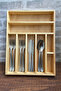 30X40 cm Multi-Compartment Wooden Spoon and Ladle Holder Set - Drawer Organizer - Wooden Organizer - 6