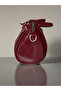 Burgundy Color Studded Clutch Bag - 5
