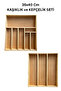 35X40 cm Multi-Compartment Wooden Spoon and Ladle Holder Set - Drawer Organizer - Wooden Organizer - 3