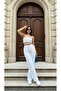 Hayal White Women's High Waist Jeans Loose Denim Pants Palazzo - 6