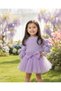 Girl's Lilac Pompom Sweater and Tutu Skirt Set - 3