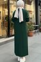 Green Look Straight Cut Hijab Knitwear Dress – Stylish & Comfortable - 4