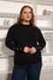 Large Size Knitwear with Drop Sleeves Detail