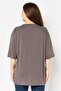 Women Crew Neck Short Sleeve Plain T-shirts, Ash - 3
