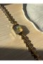 Retro Minimal Metal Cord Vintage Women's Wristwatch Inside Yellow - 5