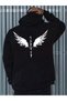 Hooded Long Sleeve Compass Star and Wing for Men Printed