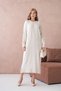 Women's Crew Neck Soft Textured Maxi Size Fleece-Lined Oversized Knitwear Dress 8324Sw - 5