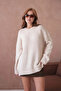 Women's Crew Neck Soft Textured Oversized Knitwear Sweater 3032 - 5