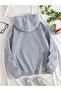 Cartoon Cats Printed Kangaroo Pocket Hooded Sweatshirt, - 2