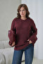 Women's Crew Neck Soft Textured Oversized Knitwear Sweater 3032 - 5