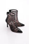 8752 Women's Mesh Detailed Evening Dress Boots - 2