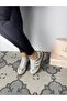 Paula Lace-Up Silver Sports Shoes - 8