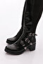 302 Women's Belt Detailed Heeled Boots - 4